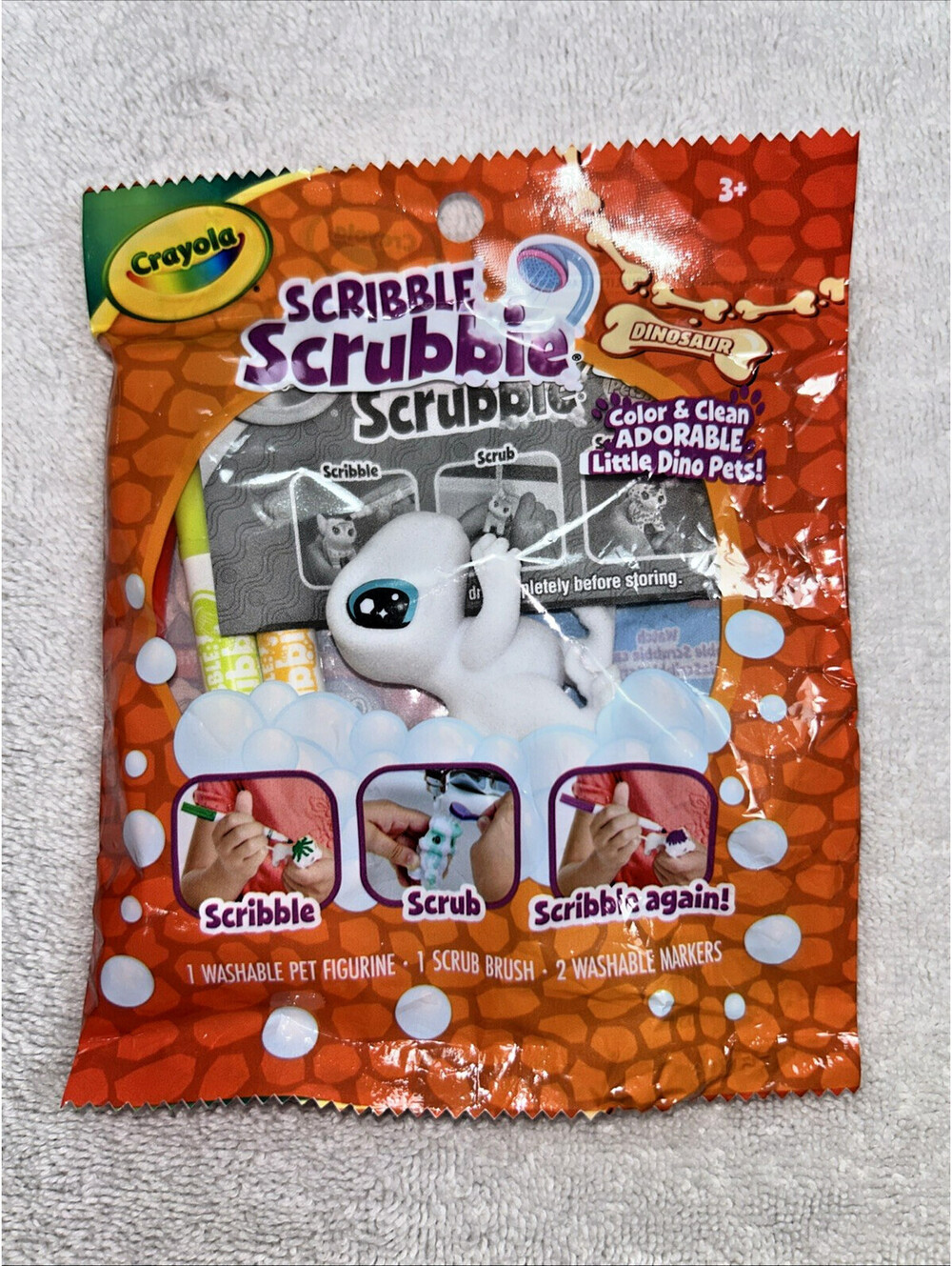 Crayola Scribble Scrubbie Dinosaur Vinny NEW Sealed Washable Color & Wash Pet